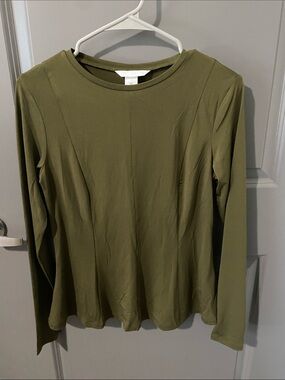 H&M Olive Green Long Sleeve Crew Neck Tee